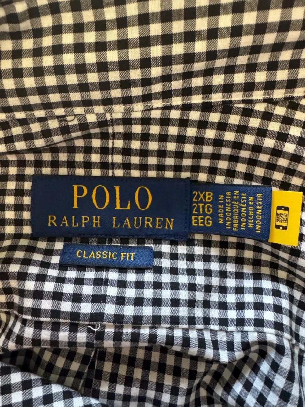Ralph Lauren Black & White Gingham Button-Down Shirt size 2XB